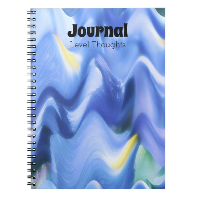 Caderno Espiral Diário de distribuição de Abstrato Chevron Wave Bl (Frente)