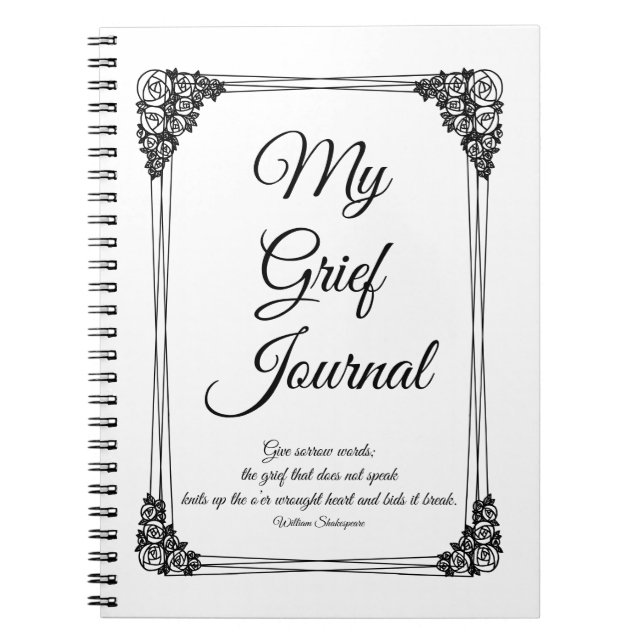 Caderno Espiral Diário de dor nas fronteiras do cluster Black and  (Frente)