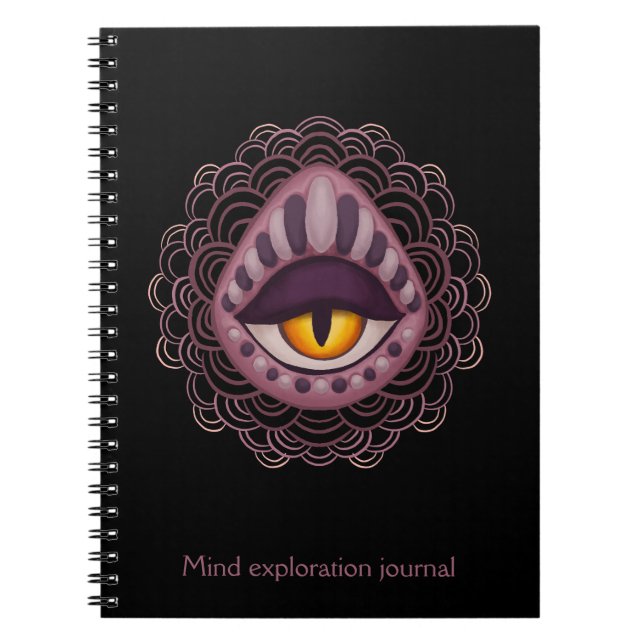 Caderno Espiral Diário de exploração de mentes - Olho Estranho e E (Frente)