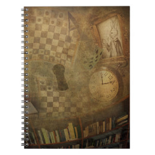 Caderno Espiral Diário de Fantasia Vintage da Alice no País das Ma