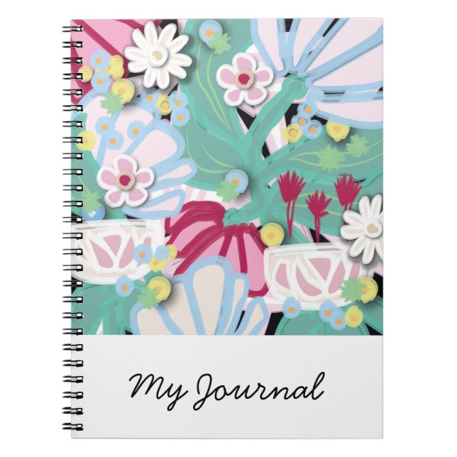 Caderno Espiral Diário de Flores de Mola (Frente)