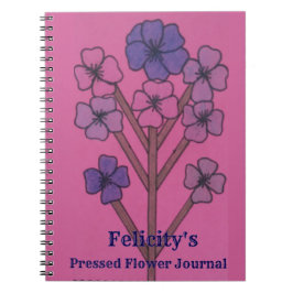 Caderno Espiral Diário de Flores Prensadas da Felicity