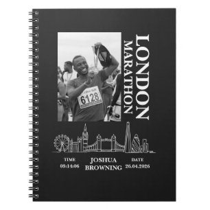 Caderno Espiral Diário de Fotos de Medalha Personalizada da Marato