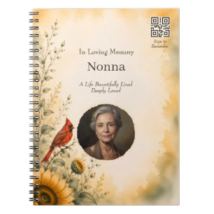 Caderno Espiral Diário de Fotos Memorial Personalizado com Código