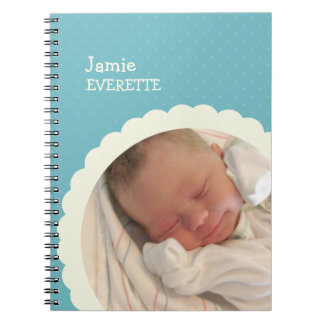Caderno Espiral Diário de fotos personalizado do círculo de ponto