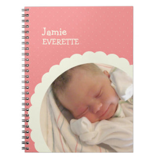 Caderno Espiral Diário de fotos personalizado do círculo personali