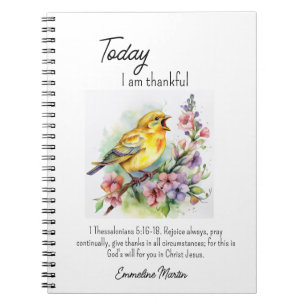 Caderno Espiral Diário de Gratidão Cristão Versículo Bíblico Pássa