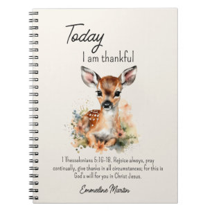 Caderno Espiral Diário de Gratidão Cristão Versículo da Bíblia Cer