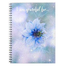 Caderno Espiral Diário de Gratidão da Flor Azul Esparso
