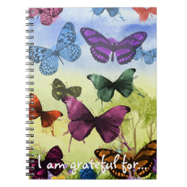 Caderno Espiral Diário de Gratidão das Borboletas