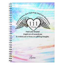 Caderno Espiral Diário de Gratidão do Número 111 dos Anjos | Cader