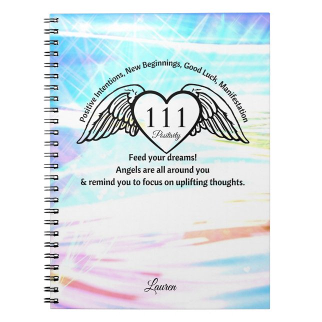 Caderno Espiral Diário de Gratidão do Número 111 dos Anjos | Cader (Frente)