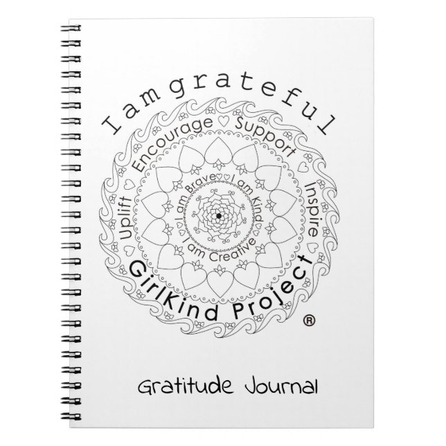 Caderno Espiral Diário de Gratidão GirlKind® (Frente)