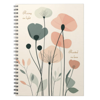 Caderno Espiral Diário de gratidão para a mãe - enraizada no amor