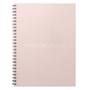Caderno Espiral Diário de gratidão personalizada cor-de-rosa com