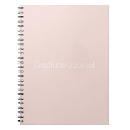 Caderno Espiral Diário de gratidão personalizada cor-de-rosa com b