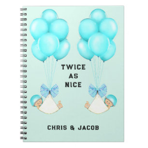 Caderno Espiral Diário de Gravidez de Gêmeos
