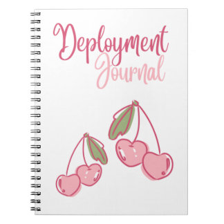 Caderno Espiral Diário de Implantação do MilSpouse com Cerejas Ros