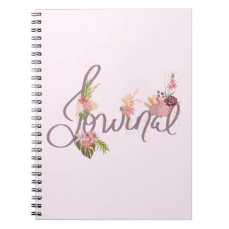Caderno Espiral Diário de Inspiração Floral com Blooms Whimsical