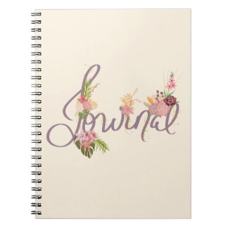 Caderno Espiral Diário de Inspiração Floral com Blooms Whimsical