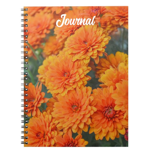 Caderno Espiral Diário de Mãe do Jardim das Flores Laranja Espiral (Frente)