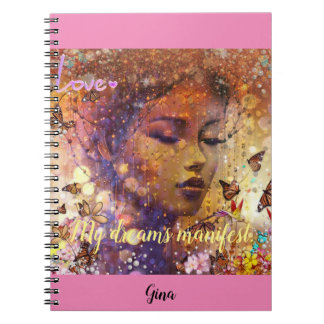 Caderno Espiral Diário de manifesto Meus Sonhos Personalizados