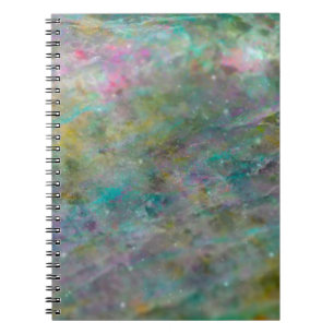 Caderno Espiral Diário de Mármore do Rainbow Multi Colour Crystal 