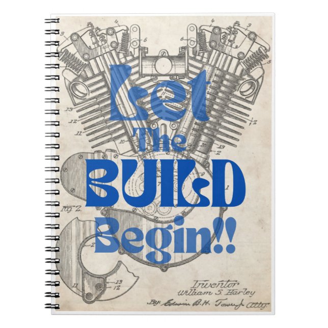 Caderno Espiral Diário de montagem de motor (Frente)