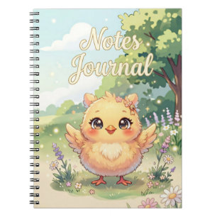 Caderno Espiral Diário de Notas Franguinha Fofa
