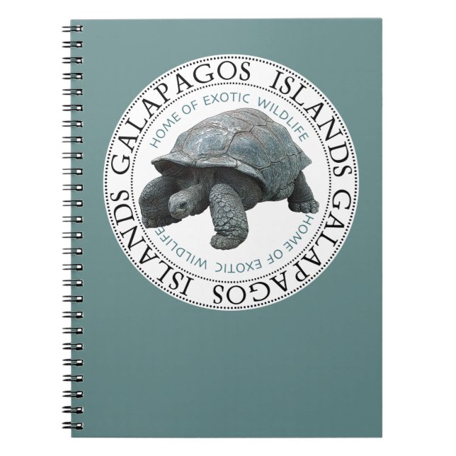 Caderno Espiral Diário de notebook das Ilhas Galápagos Tortoise (Frente)