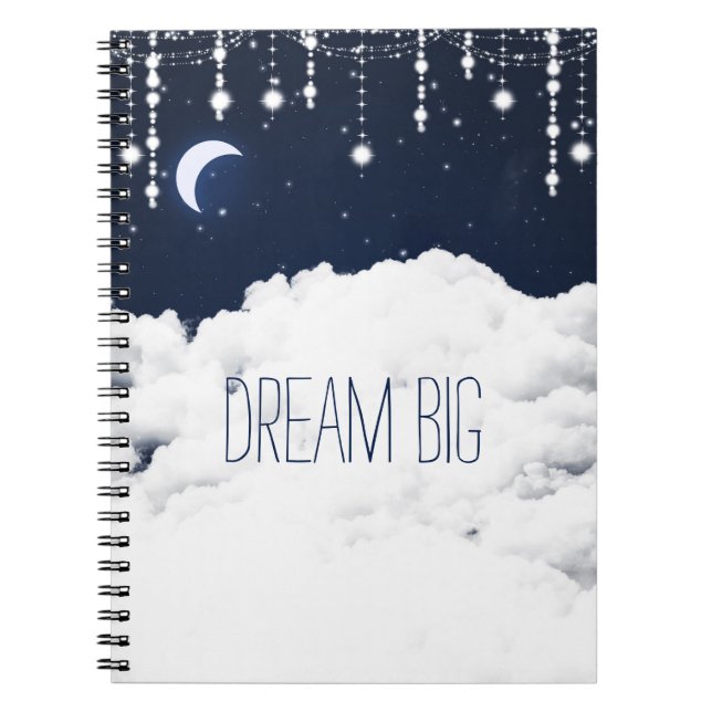 Caderno Espiral Diário de notebook Nuvens Starry Night Sky Dream (Frente)