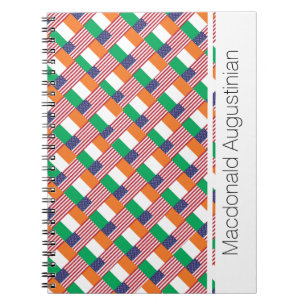 Caderno Espiral DIÁRIO de notebook personalizado IRISH-AMERICAN Ad