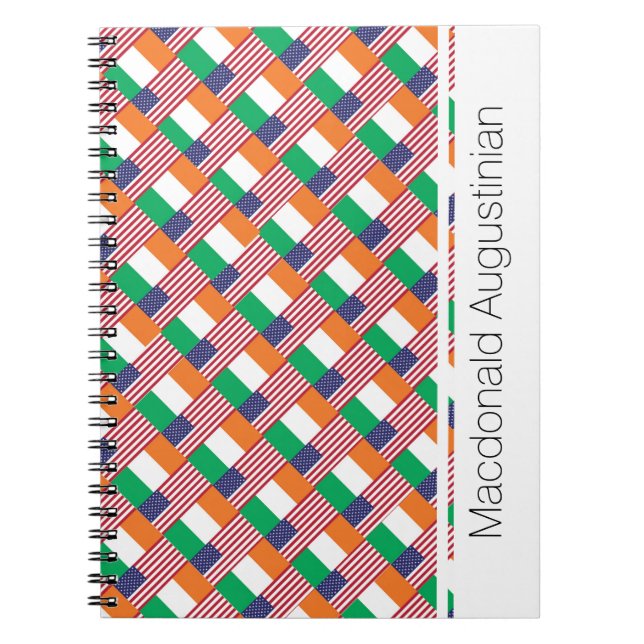 Caderno Espiral DIÁRIO de notebook personalizado IRISH-AMERICAN Ad (Frente)