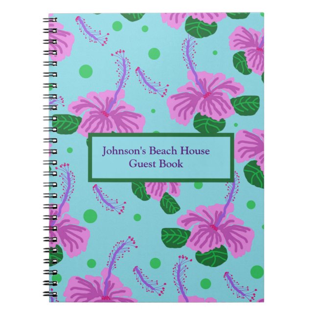Caderno Espiral Diário de notebook tropical personalizado (Frente)
