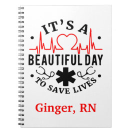 Caderno Espiral Diário de nutrição é um dia bonito para salvar