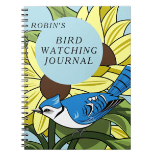 Caderno Espiral Diário de observação do pássaro azul