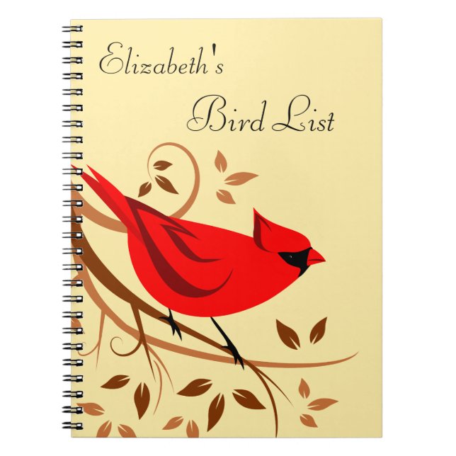 Caderno Espiral Diário de Observador de Aves Personalizado (Frente)