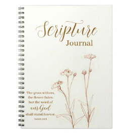 Caderno Espiral Diário de Oração das Escrituras Versículo Bíblico
