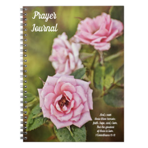 Caderno Espiral Diário de Oração do Jardim das Rosas Rosa