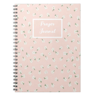 Caderno Espiral Diário de oração floral rosa