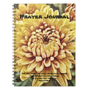 Caderno Espiral Diário de Oração Mãe Amarelo Ártico Salmo 86:
