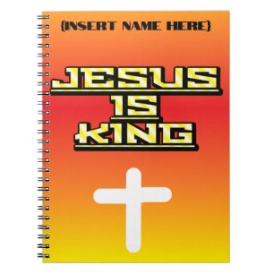 Caderno Espiral Diário de Oração Personalizado Jesus é Rei