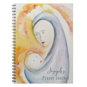 Caderno Espiral Diário de oração personalizado Madonna e arte infa
