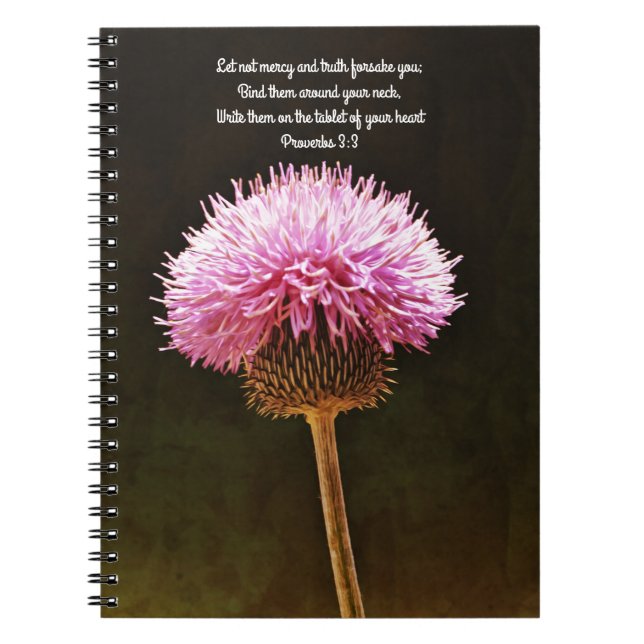 Caderno Espiral Diário de oração versa da Bíblia de verdade do Com (Frente)