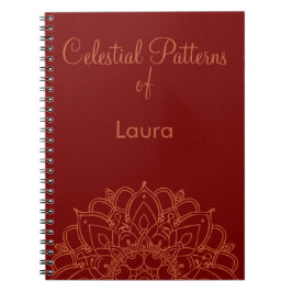Caderno Espiral Diário de Padrões Celestiais Personalizados