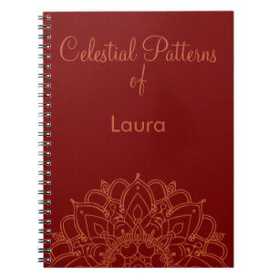 Caderno Espiral Diário de Padrões Celestiais Personalizados