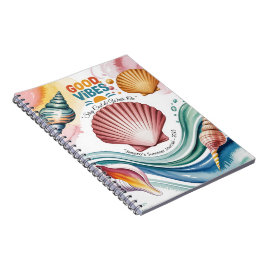 Caderno Espiral Diário de Praia Personalizado | Boas Vibrações
