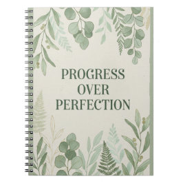 Caderno Espiral Diário de Progresso em vez de Perfeição