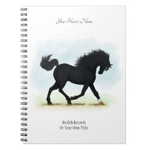 Caderno Espiral Diário de Proprietário Personalizado de Cavalo d