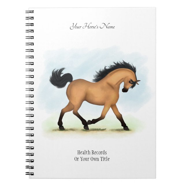 Caderno Espiral Diário de Proprietário Personalizado de Cavalo de  (Frente)
